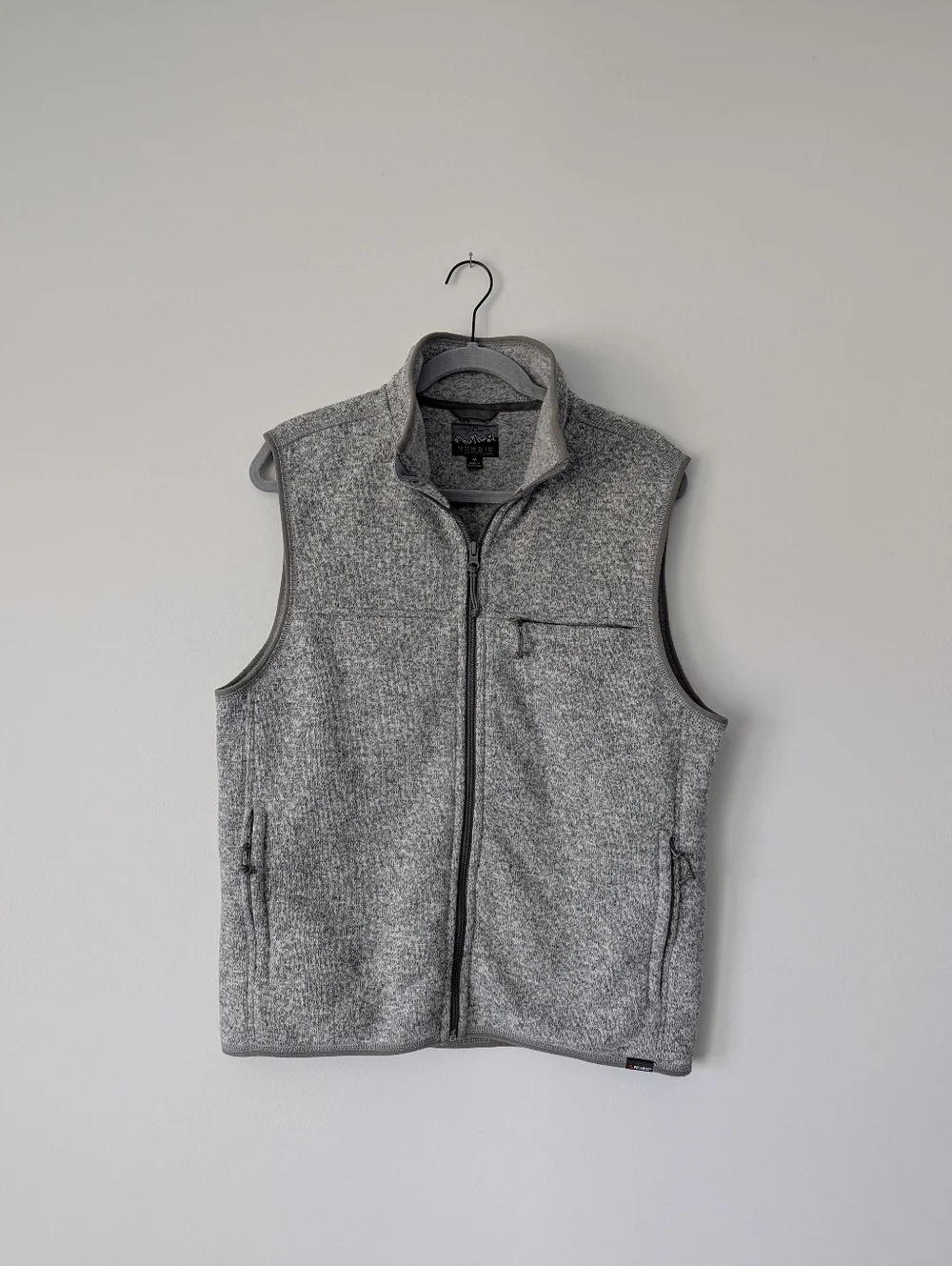 J. Crew Nordic Vest in Polartec Sweater Fleece Gray Zip Up